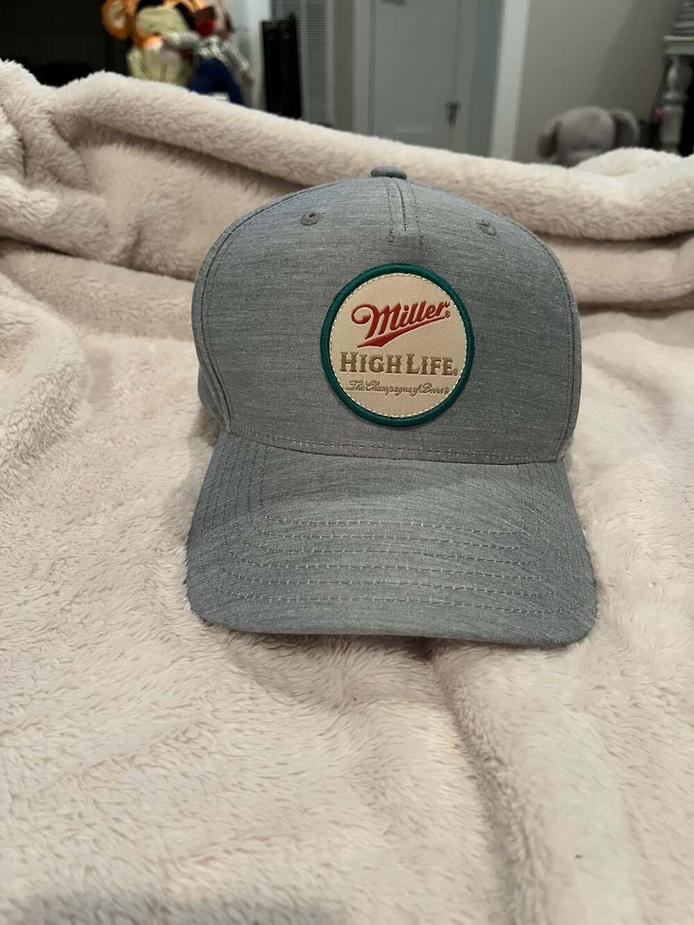 American Needle Miller High Life Snapback Hat Gray